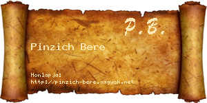 Pinzich Bere névjegykártya